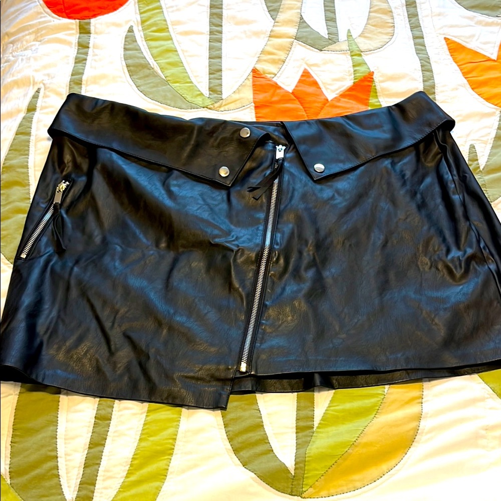 Fashion Nova Waiting Up Black Faux Leather Mini Skirt